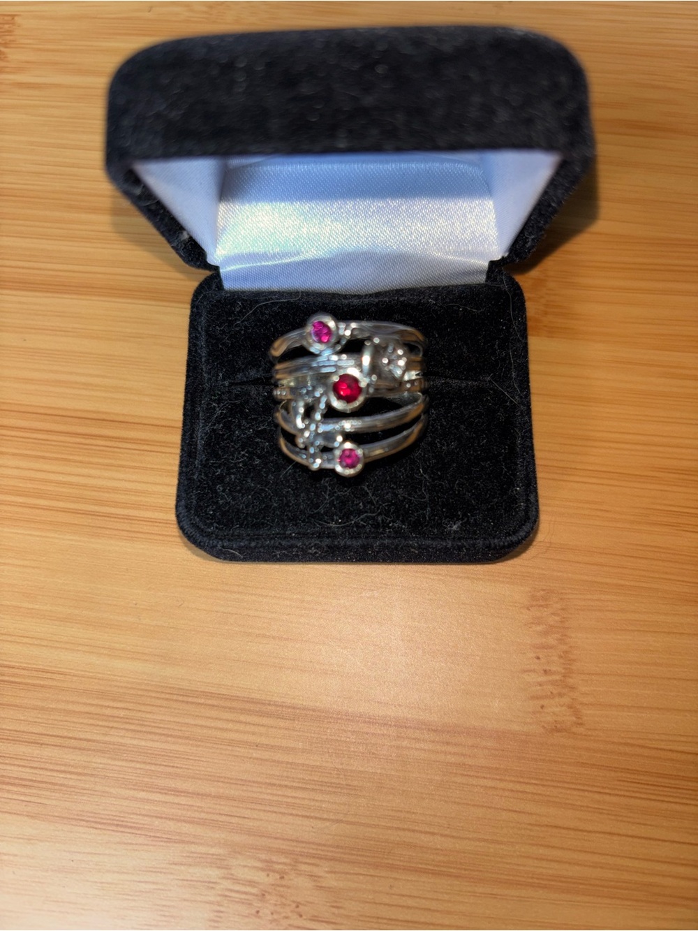 Or Paz Silver Multi-Band Ring with Pink and red Stones. Box not included NWOT